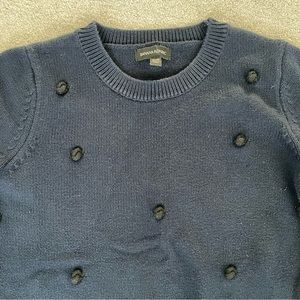 Banana Republic Navy Crewneck Sweater with Black Knot Details